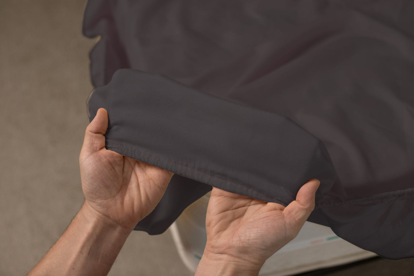 Husa Bumbac Cottone cu elastic 90x200,Gri