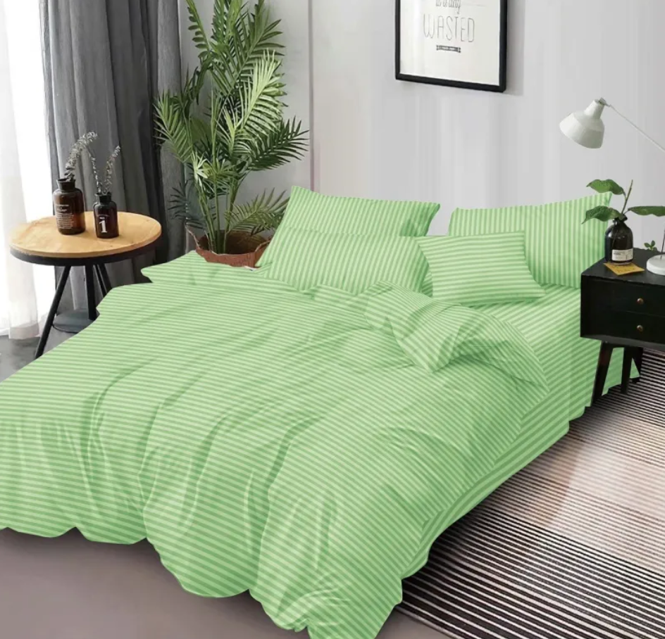 Lenjerie Single Damasc Micro Satinat Verde