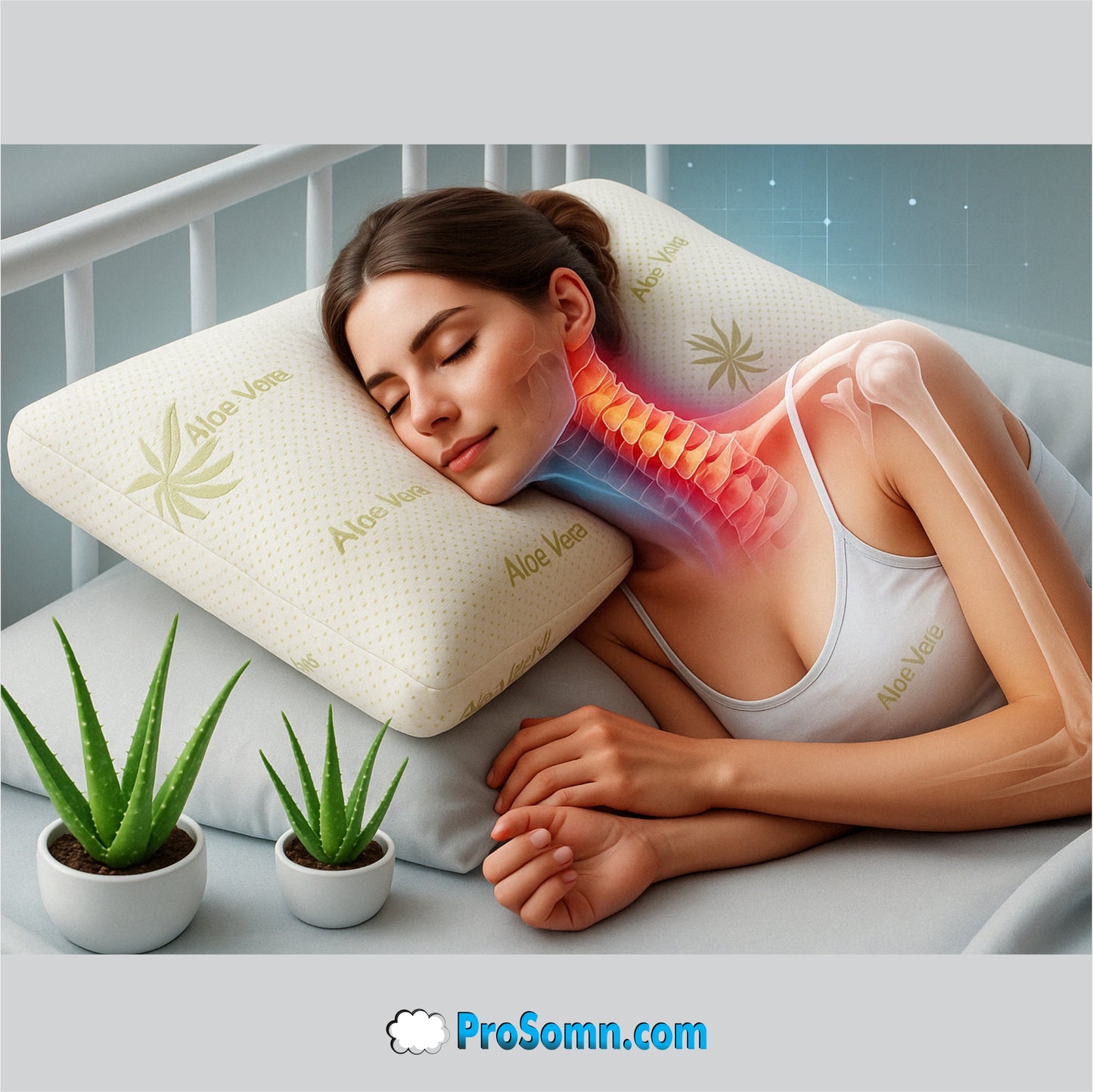 PERNA CERVICAL ALOE VERA DIN SPUMA CU MEMORIE