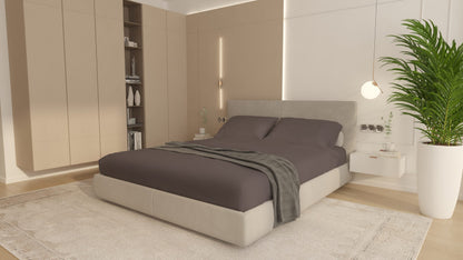 Husa Bumbac Cottone cu elastic 140x200,Gri